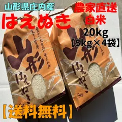 【農家直送】 山形県庄内産 はえぬき20kg(5kg×4袋) 【令和7年/白米】のサムネイル