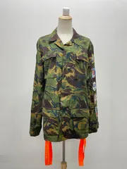 258292438   オフホワイト　Off White ミリタリージャケット M カーキ 迷彩 ワッペン　Sのサムネイル