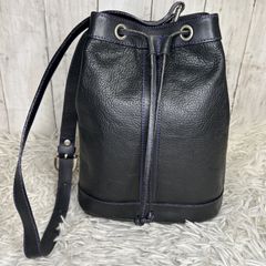 未使用近い】HUNTING WORLDエンボスロゴレザー巾着型ショルダーバッグ 
