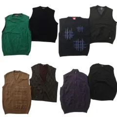 古着卸 ニットベスト セーター 8枚セット (メンズ M ) ブルックスブラザーズ チャップス CHAPS カーディガン フルジップ 中古 古着 NC9789