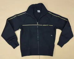 【D15515】80s　adidas TECHNO アディダス トラックジャケット デサント 黒　金  ジャージ ビンテージ