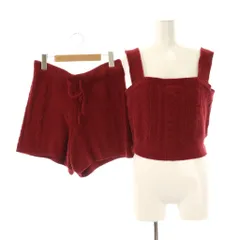 ジェラートピケ gelato pique 23AW セットアップ 上下 アランビスチェ ニット ショートパンツ ルームウェア 部屋着 F 赤 /NR ■OS