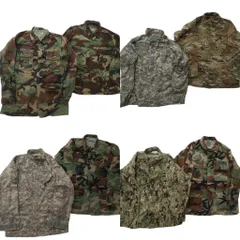 古着卸 まとめ売り 米軍実物 カモ柄 フィールドジャケット ミリタリー 8枚セット (メンズ M ) ウッドランド マルチカム 中古 古着 NC9873