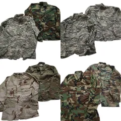 古着卸 まとめ売り 米軍実物 カモ柄 フィールドジャケット ミリタリー 8枚セット (メンズ S ) デジカモ ウッドランド 中古 古着 NC9891