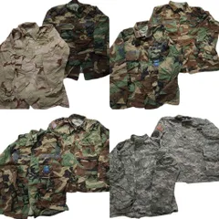 古着卸 まとめ売り 米軍実物 カモ柄 フィールドジャケット ミリタリー 8枚セット (メンズ L ) ウッドランド デジカモ 中古 古着 NC9887