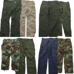 古着卸 米軍民間 フィールドパンツ ミリタリー 8枚セット (メンズ XL /2XL /3XL ) カーゴ カモ柄 ネイビー オリーブ 中古 古着 NC9909
