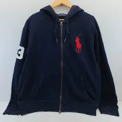 ■Polo by Ralph Lauren ポロ バイ ラルフローレン ビッグポニー ジップアップパーカー ダブルジップ Lサイズ 180/100A  チェック・レッド・ネイビー 中古品■
