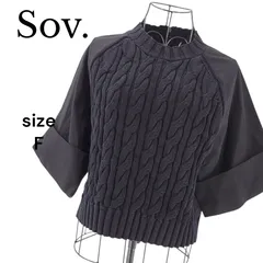 【美品】Sov. ソブ ドッキングプルオーバーダブルスタンダードクロージング ブラック サイズフリー コットン レディース