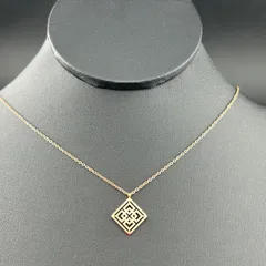 【新品】アクセサリー ネックレス スクエア デザイン レディース ゴールド カラー シンプル◆Z32
