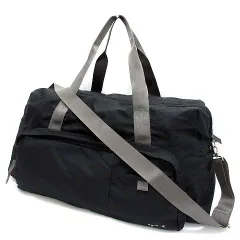 アニエスベー ボヤージュ Agnes b. VOYAGE 2WAY ボストン ダッフルバッグ ロゴ刺繍 リップストップ 黒 ブラック