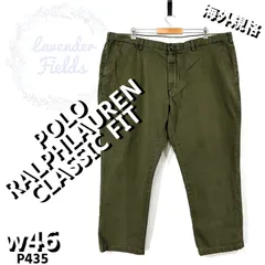 ポロラルフローレンノータックチノパンツP435極太w46ワイド大ロゴグレーUSAアメリカ古着