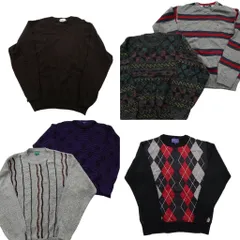 古着卸 まとめ売り 総柄 セーター 6枚セット (メンズ M ) トミーヒルフィガー アーガイル柄 ボーダー 中古 古着 NC9719