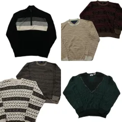 古着卸 まとめ売り 総柄 セーター 6枚セット (メンズ XL ) トミーヒルフィガー ハーフジップ Ｖネック クルーネック 中古 古着 NC9742