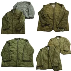 古着卸 まとめ売り 米軍実物 キルティングライナー ミリタリー 6枚セット (メンズ M /L ) オリーブ 中古 古着 NC9859