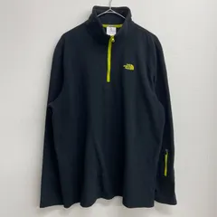 THE NORTH FACE ハーフジップ フリース ブラック 刺繍ロゴ ビッグサイズ【メンズXL】