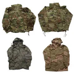 古着卸 まとめ売り 米軍実物 シェル系 ゴア系 MIX ミリタリー 4枚セット (メンズ S /M ) マルチカモ デザートカモ 中古 古着 NC9953