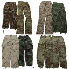 古着卸 まとめ売り 米軍実物 カモ柄 フィールドパンツ ミリタリー 8枚セット (メンズ S ) マルチカム デザートカモ 中古 古着 NC9907