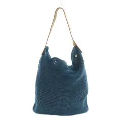 フォーティーファイブアールピーエム 45R 45rpm トートバッグ ニット リネン シルク混 青 ブルー /MI