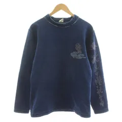 エターナル ETERNAL 倉 トレーナー スウエット デニム 長袖 総柄 3 インディゴ /KU