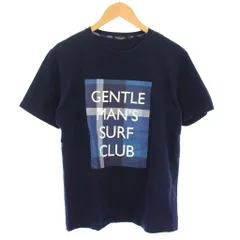 ブラックレーベルクレストブリッジ BLACK LABEL CRESTBRIDGE Tシャツ 半袖 Vネック M 紺 ネイビー プリント チェック柄 GENTLE MAN'S SURF CLUB 51P32-531-28 /TK