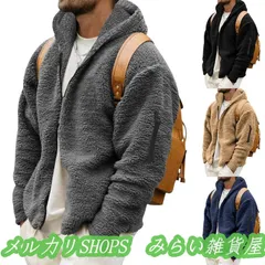 秋冬新作 メンズ 両面フリース 保温 フード付き ジップアップ ジャケット2222