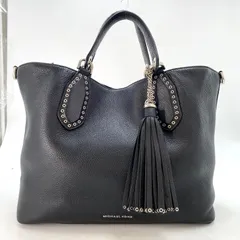 マイケルコース ハンド トートバッグ 革 黒 スタッズフォーマルFZ171