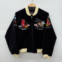 TEDMAN ベロア リバーシブル スカジャン サイズ38 ブラック パープル