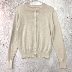 無印良品  UV カット ヘンプ クルー ネック カーディガン ライト グレー Sサイズ 〇□
