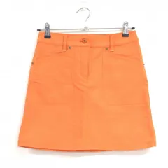 【美品】マンシングウェア スカート オレンジ ペンギン刺しゅう白 レディース 7 ゴルフウェア Munsingwear