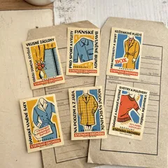 634・マッチラベル　生地　1959年　レア　アンティーク　ラベルシート 切手趣味週間　コレクション　海外ヴィンテージ　蚤の市　海外アンティーク　図鑑　コレクション　ラベル　海外紙物　チェコ　海外ラベル　海外紙もの　ハンドメイド日記　雑記帳　おすそ分けファイル