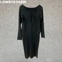 LOWRYS FARM ダークグレー 長袖 ニットワンピース Fサイズ