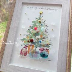 シーグラスアート　クリスマスツリーNo.1