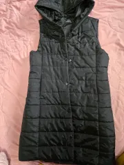 Christina&Co フード ダウン ベスト ブラック