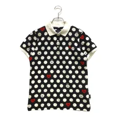 中古 レディース パーリーゲイツ PEARLY GATES 半袖ポロシャツ 0(S) 濃紺×白 ネイビー ドット柄