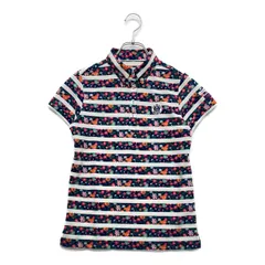 中古 レディース ジャックバニー Jack Bunny!! 半袖ポロシャツ 0(S) 白×紺 花柄