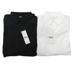 ジーユー GU タグ付き ブロードリラックスフィットシャツ 長袖シャツ カジュアルシャツ  S ホワイト 白 ブラック 黒 2点セット 341434 /IU
