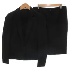 エポカ EPOCA 美品 スーツ セットアップ テーラードジャケット スカート ミニ  ショールカラー 40 黒 ブラック /KR