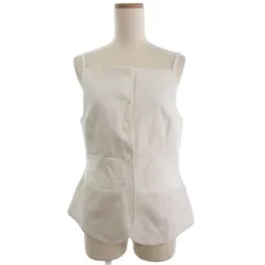 ザラ ZARA タグ付き キャミソール カットソー リネン混 白 ホワイト M