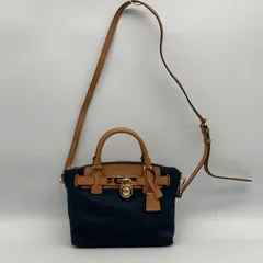 EF1211-9-2 MICHAEL KORS マイケルコース 2WAYバッグ MKチャーム付き ネイビー×キャメル
