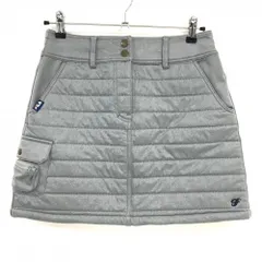 【超美品】フィラゴルフ 中綿スカート グレー キルティング風 裏微起毛 複数ポケット レディース M ゴルフウェア FILA GOLF