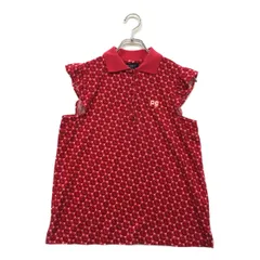 中古 レディース パーリーゲイツ PEARLY GATES 半袖ポロシャツ 0(S) 濃ピンク パイル地 PGスマイル ニコちゃん