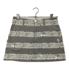 中古 レディース パーリーゲイツ PEARLY GATES スカート 1(M) グレー×白 ボーダー風