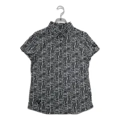 中古 レディース マスターバニーエディション MASTER BUNNY EDITION 半袖ポロシャツ 1(M) 白×黒 薄手素材 ロゴ総柄