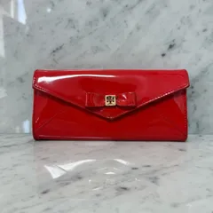 Tory Burch トリーバーチ 長財布 レッド 赤 リボン エナメル