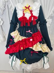 エリザベスワンピース ヘッドドレス セット エンジ 赤 ベイビーザ