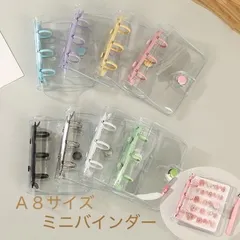 クリアリフィル10枚付⭐︎A8ミニバインダー　シール帳　透明　3つ穴　カードケース　診察券
