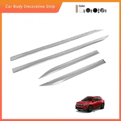 送料無料 24年式WR-V DG5系対応 ドアモール ガーニッシュ ボディサイド保護 ドレスアップ 外装アクセサリー 取り付け簡単 電シルバー 4点セットCYB88売れ筋商品