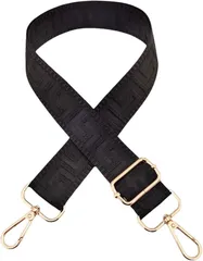 Purroo ショルダーストラップ バッグ用 太め ショルダーベルト 後付け 単品 ショルダー紐 付け替え 調節可能 (ブラック)