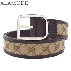 GUCCI(グッチ) GGキャンバス ベルト アパレル ファッション小物 服飾小物 100・40 GGキャンバス レザー ベージュ ブラウン茶 シルバー金具 449716 メンズ 40802140239【中古】【アラモード】