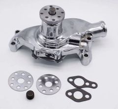 新品 SBC ロングウォーターポンプ クローム ハイボリューム スモール